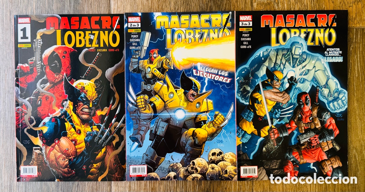 C&oacute;mics: Masacre / Lobezno. Colecci&oacute;n Completa (3 Grapas) Panini / Marvel - Foto 1