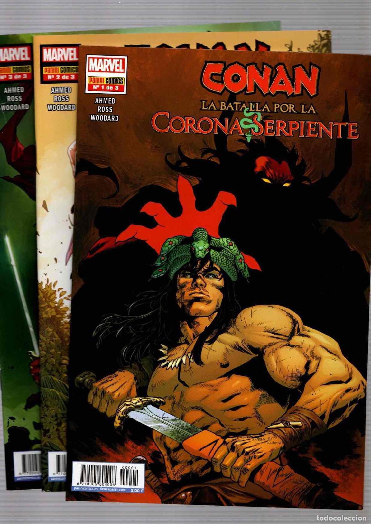 C&oacute;mics: CONAN LA BATALLA POR LA CORONA SERPIENTE. N&ordm; 1 AL 3, SERIE COMPLETA. PANINI 2020