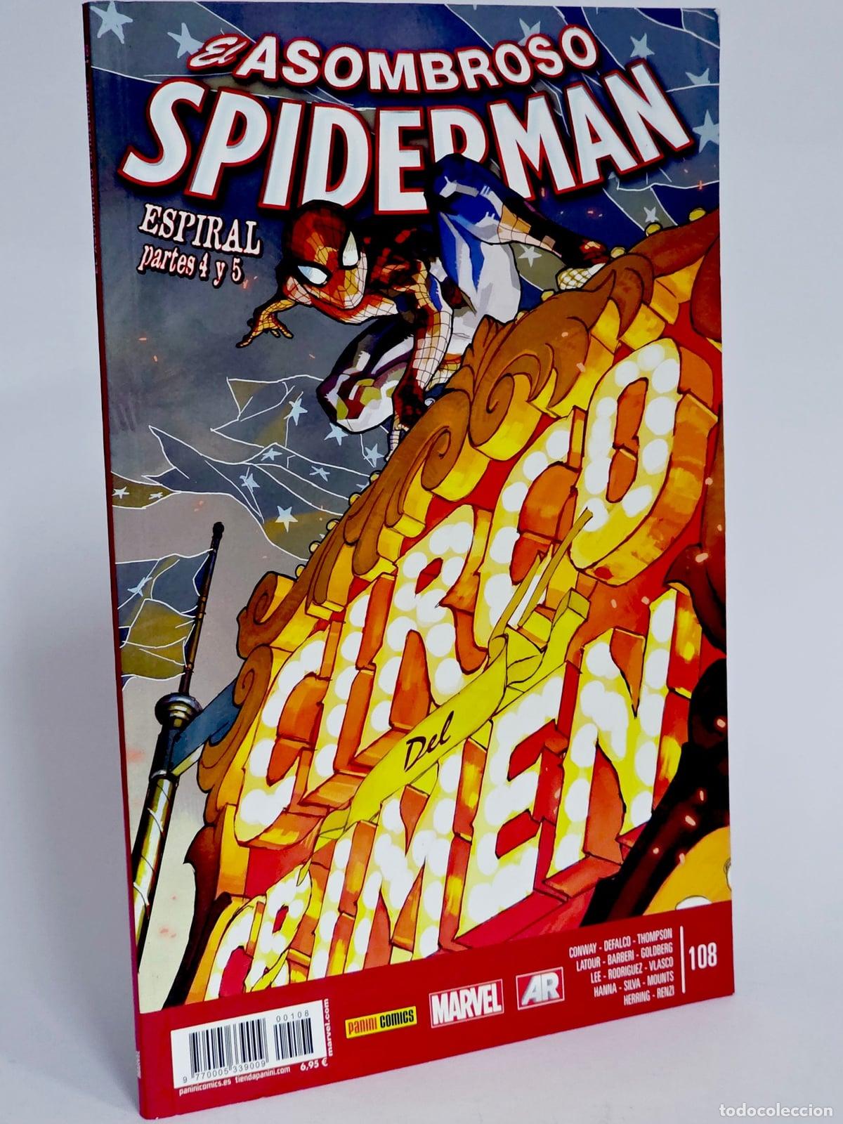 C&oacute;mics: C&Oacute;MIC ASOMBROSO SPIDERMAN 108 ESPIRAL, PARTES 4 Y 5 VOL.7 PANINI MARVEL VOLUMEN SPIDER-MAN DE KIOSCO