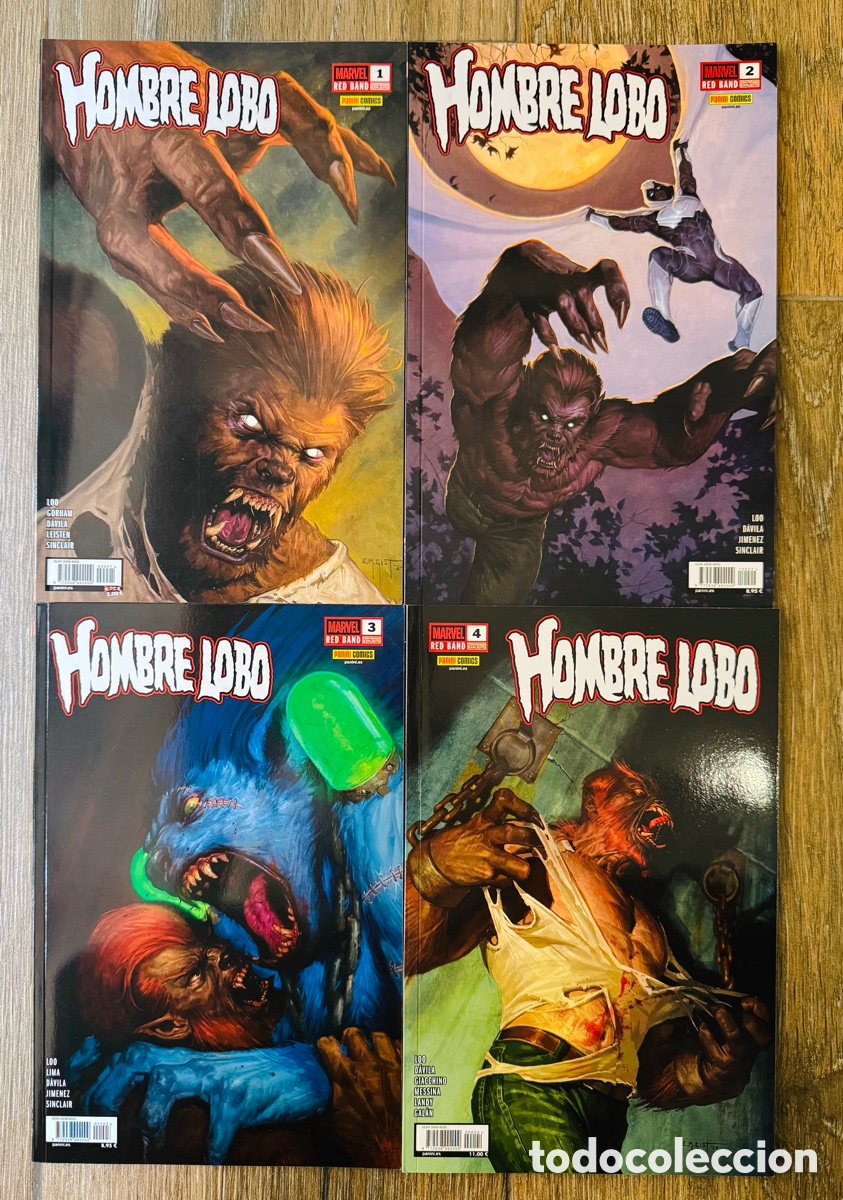 C&oacute;mics: Hombre Lobo Red Band 1 2 3 4. Colecci&oacute;n Completa (Grapas con Lomo, tomitos) Panini / Marvel