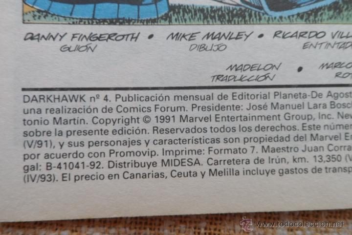 C&oacute;mics: Darkhawk, Comic, n&uacute;mero 4, Marvel, Comics Forum, Danny Fingeroth, Mike Manley, 1993 - Foto 6