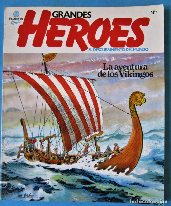 C&oacute;mics: GRANDES H&Eacute;ROES EL DESCUBRIMIENTO DEL MUNDO N&ordm; 1 LA AVENTURA DE LOS VIKINGOS - PLANETA 1981