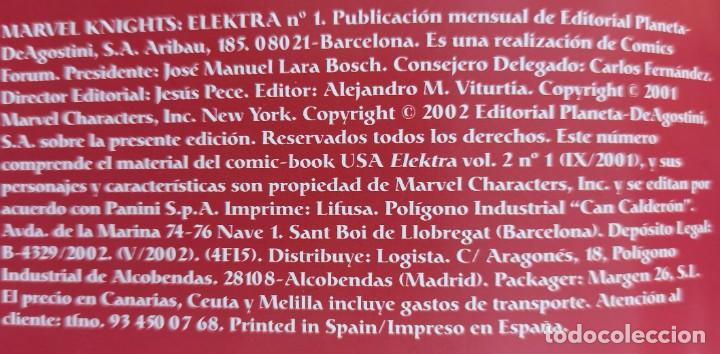 C&oacute;mics: ELEKTRA N&ordm;1 - MARVEL KNIGHTS - PLANETA DE KIOSKO. - Foto 3