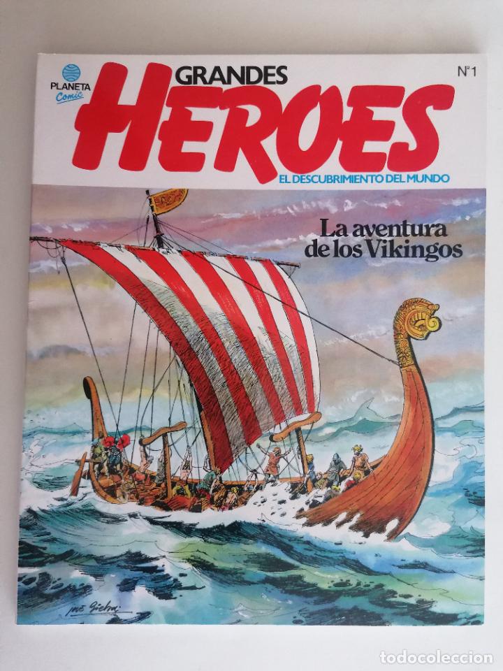 Fumetti: GRANDES HEROES, EL DESCUBRIMIENTO DEL MUNDO, N&ordm; 1, LA AVENTURA DE LOS VIKINGOS CON POSTER