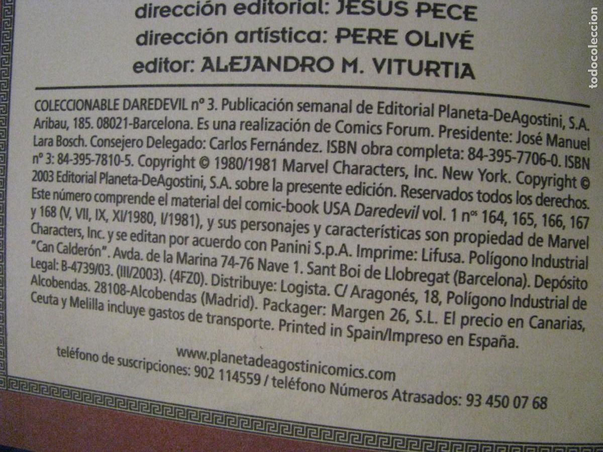 C&oacute;mics: DAREDEVIL DAN DEFENSOR COLECCIONABLE. PLANETA DEAGOSTINI. 2003. N&ordm; 3 - Foto 4