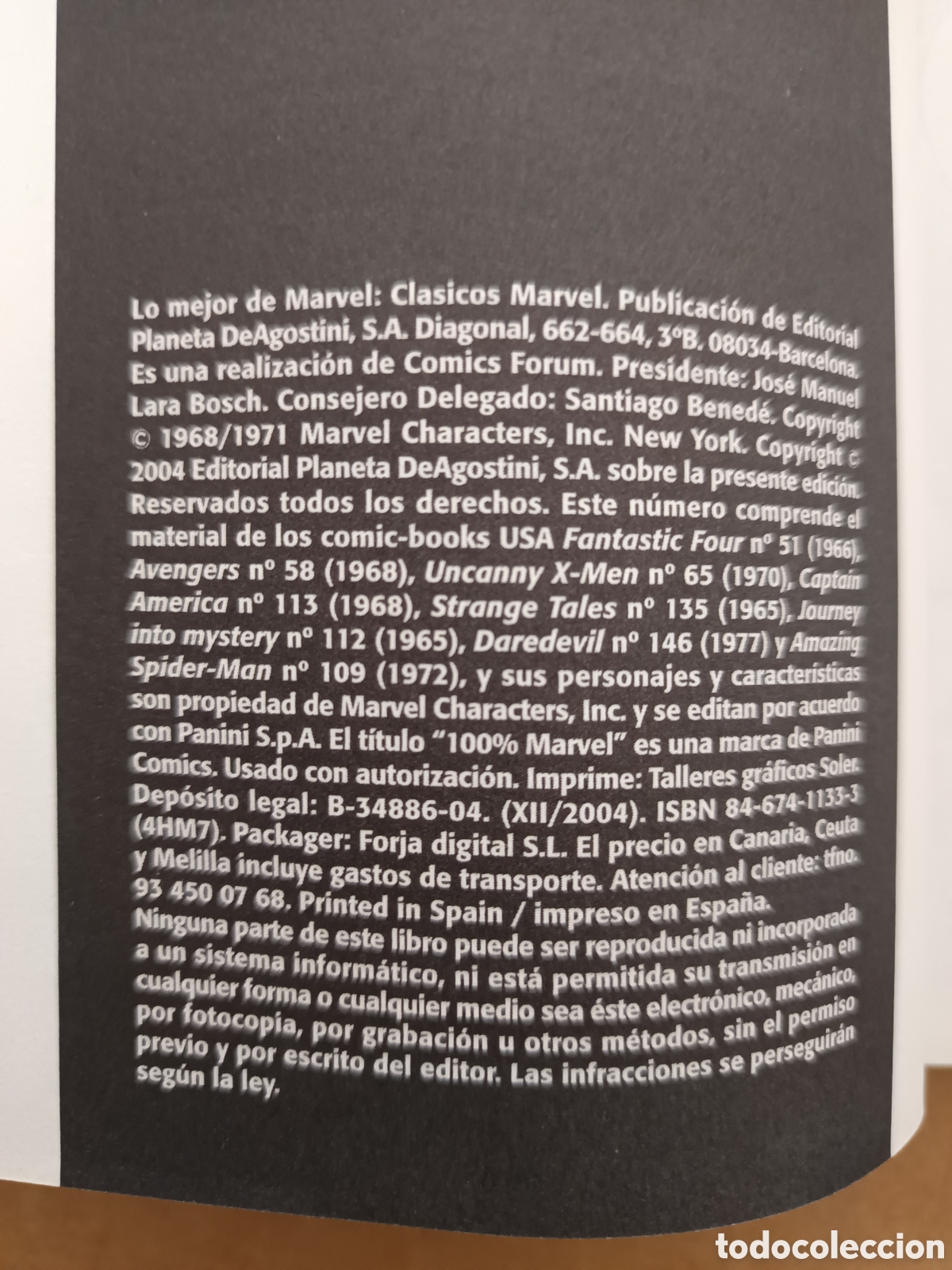 C&oacute;mics: Lo Mejor de Marvel: Cl&aacute;sicos Marvel / 100% Marvel (Planeta, 2004). - Foto 4