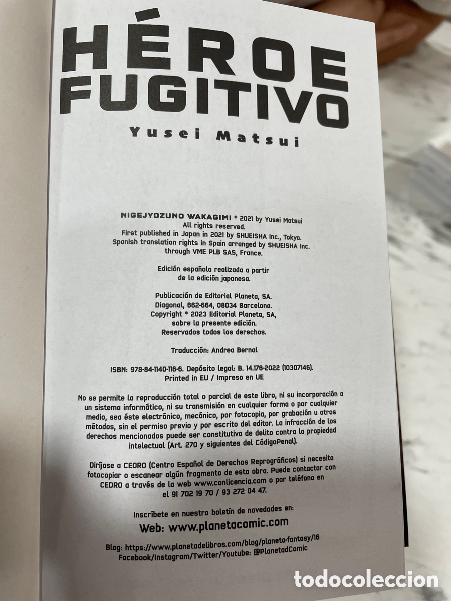 C&oacute;mics: HEROE FUGITIVO Vol. 3 Yusei Matsui - Foto 3