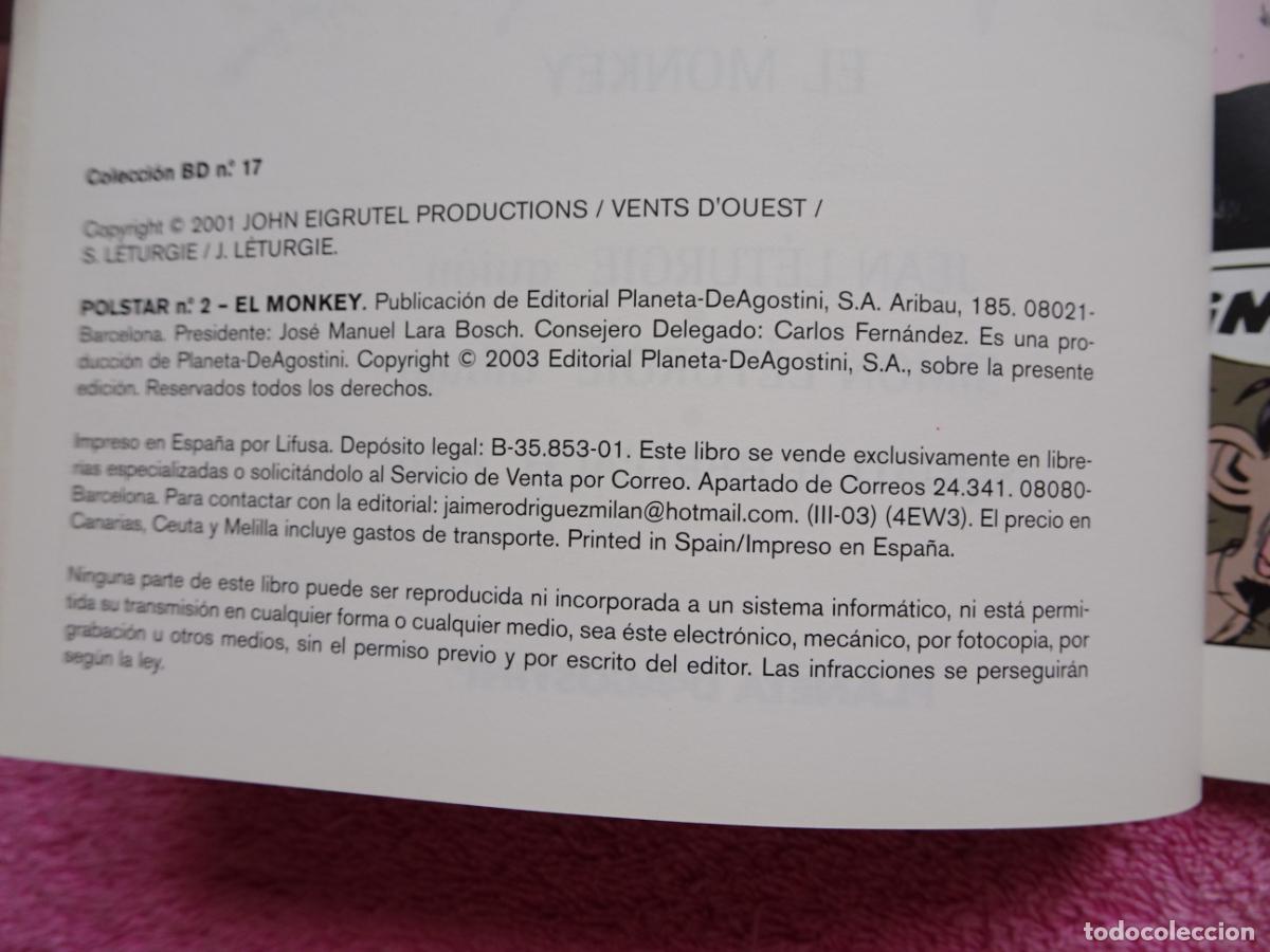 C&oacute;mics: polstar 2 el monkey colecci&oacute;n BD 17 editorial planeta 2003 - Foto 4