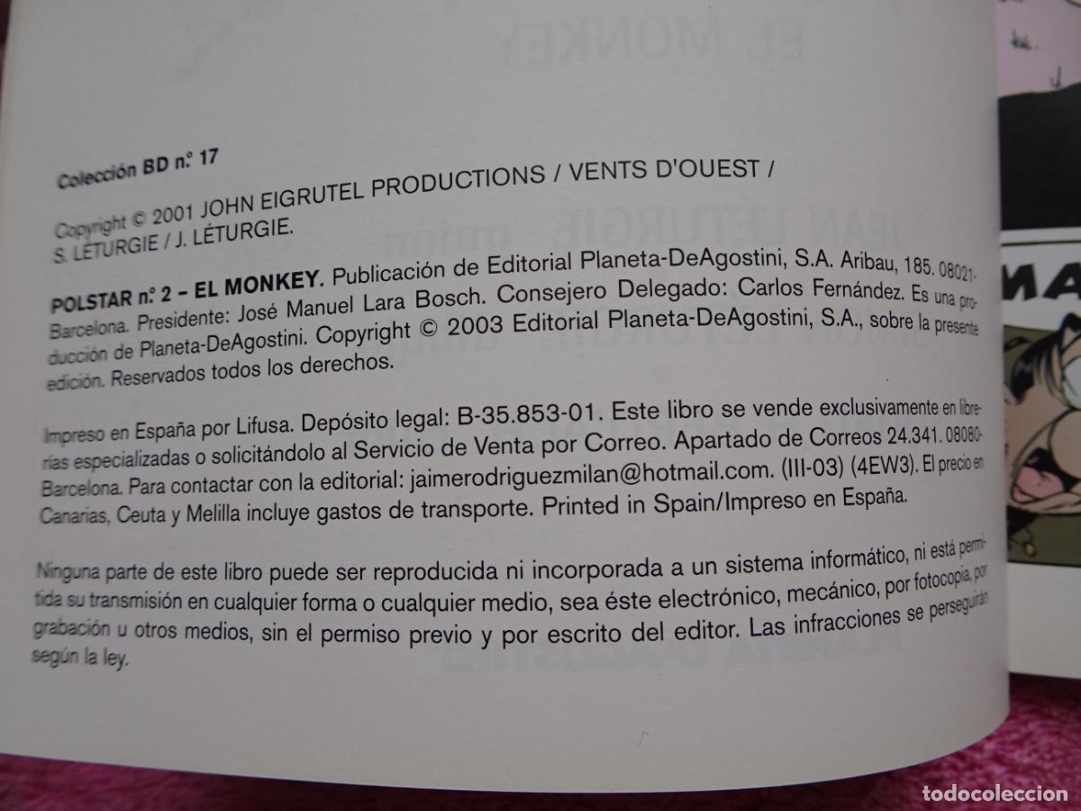 C&oacute;mics: polstar 2 el monkey colecci&oacute;n BD 17 editorial planeta 2003 - Foto 4