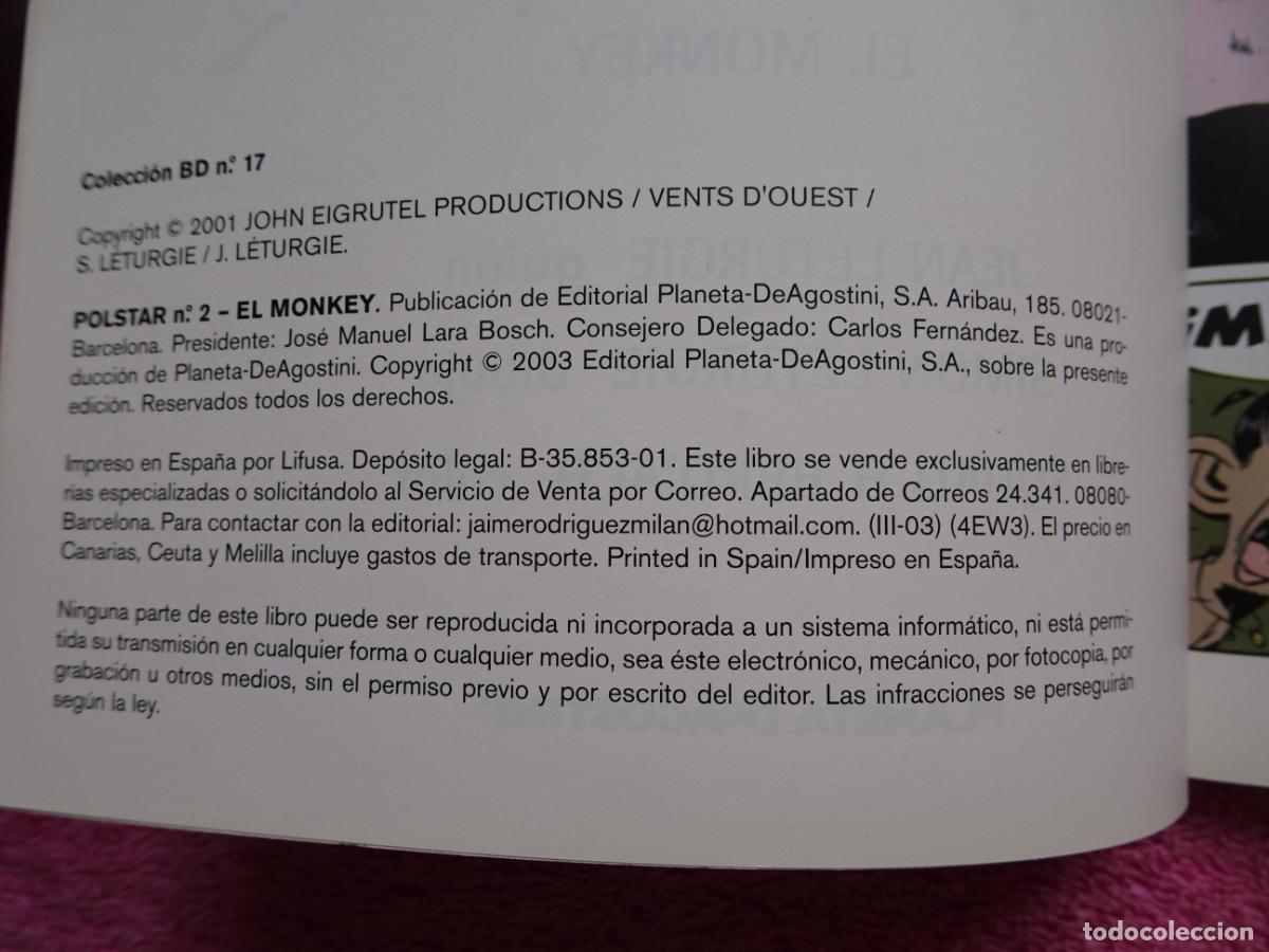 C&oacute;mics: polstar 2 el monkey colecci&oacute;n BD 17 editorial planeta 2003 - Foto 4