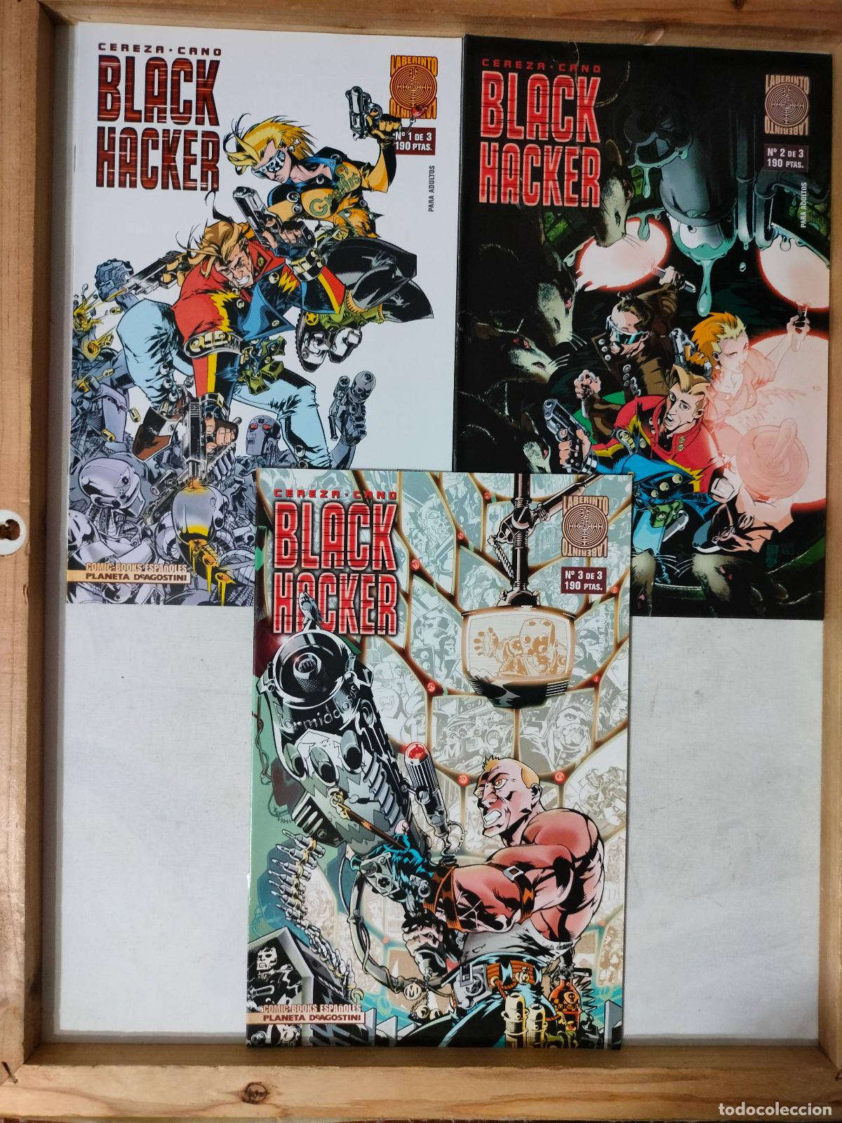 C&oacute;mics: BLACK HACKER.CEREZA-CANO.COLECCI&Oacute;N COMPLETA.PLANETA LINEA LABERINTO. - Foto 1