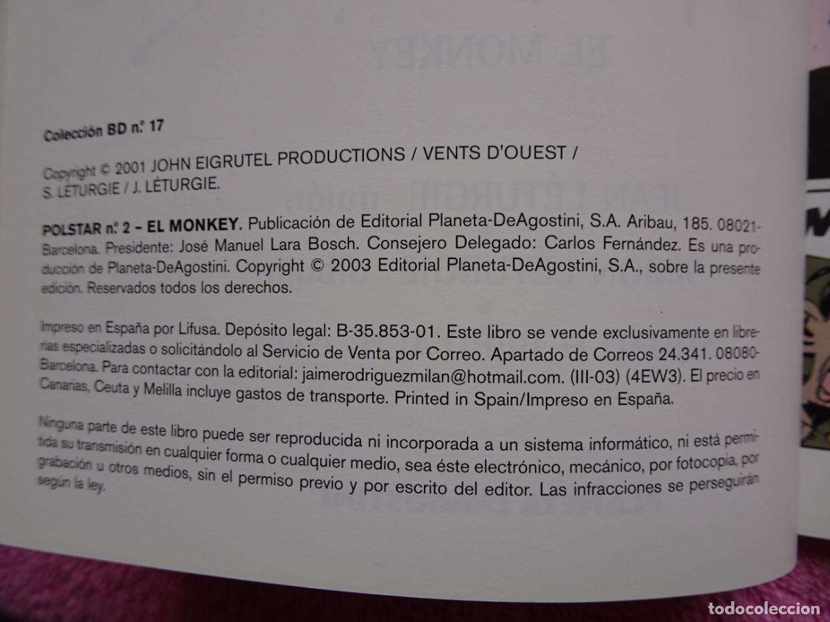 C&oacute;mics: polstar 2 el monkey colecci&oacute;n BD 17 editorial planeta 2003 - Foto 4