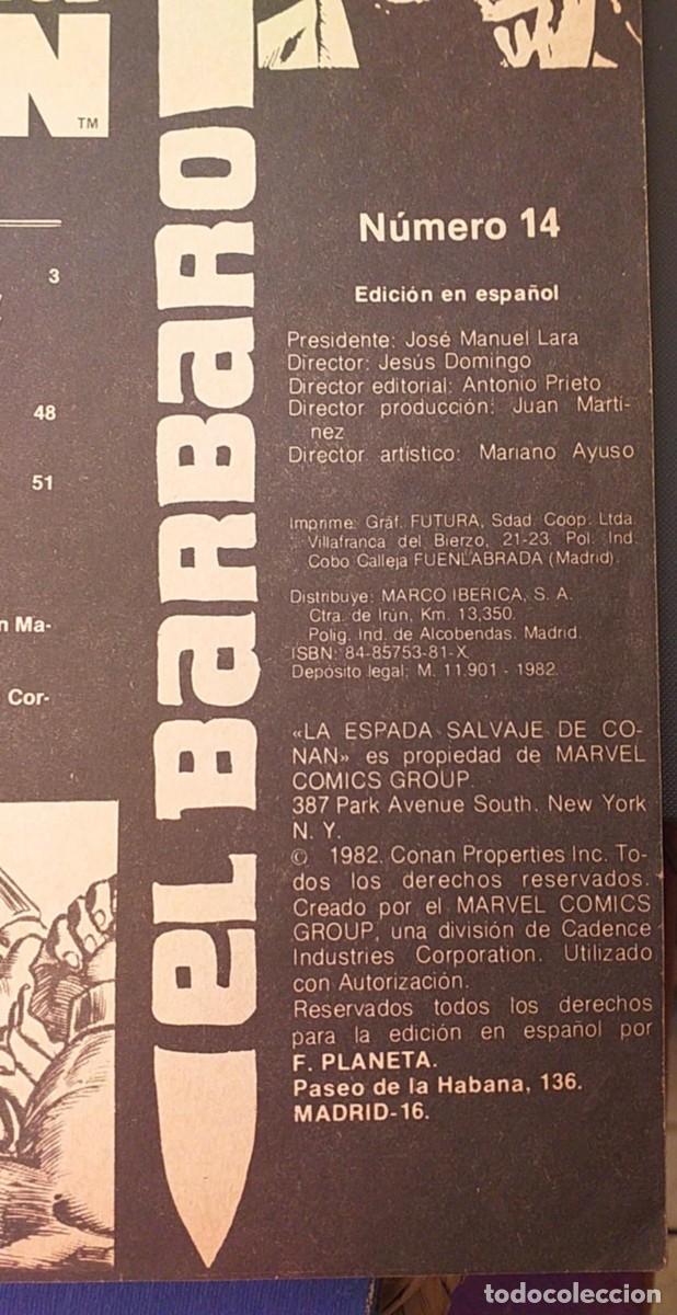 C&oacute;mics: COMIC LA ESPADA SALVAJE DE CONAN N&ordm; 14 SERIE ORO PLANETA COMIC 1982 - Foto 4