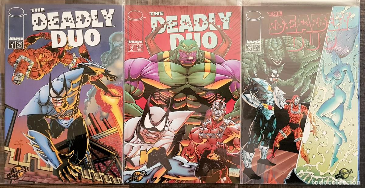 C&oacute;mics: THE DEADLY DUO de Erik Larsen. Serie Limitada de 3 comics. World Comics 1996