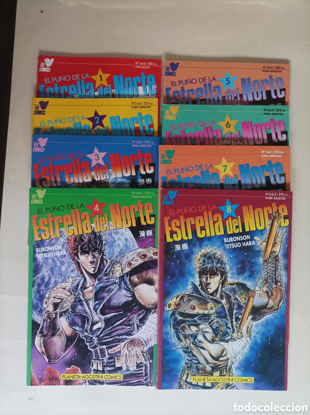 C&oacute;mics: EL PU&Ntilde;O DE LA ESTRELLA DEL NORTE. Completa 1 a 8 / BURONSON y TETSUO HARA. Ed. PLANETA MANGA