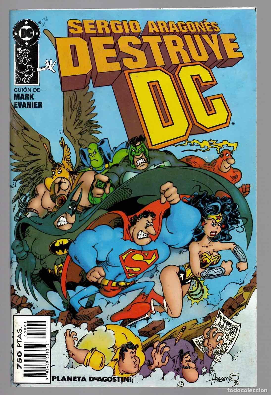 C&oacute;mics: SERGIO ARAGON&Eacute;S. 2 HISTORIAS. DESTRUYE DC Y MASACRA MARVEL. PLANETA 1996