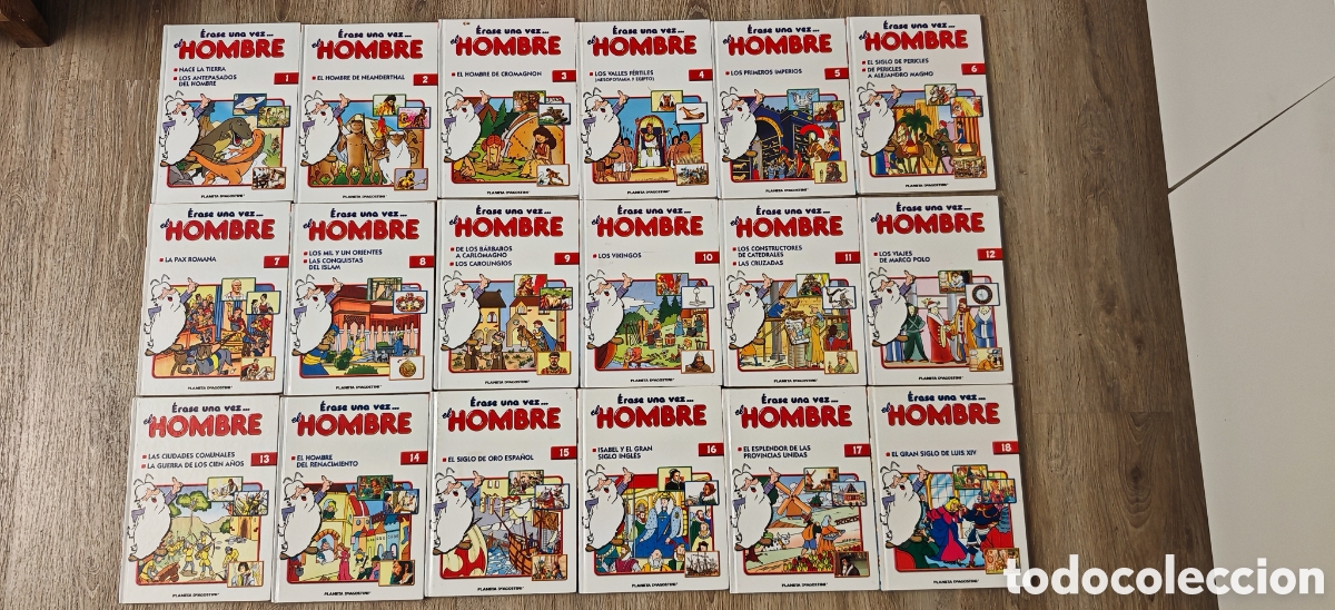 C&oacute;mics: 18 tomos &Eacute;rase una vez el hombre. Planeta DeAgostini 2006
