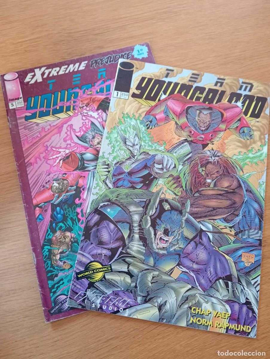 C&oacute;mics: LOTE CON 2 EJEMPLARES DE TEAM YOUNGBLOOD (DE 10). GRAPA. PLANETA. IMAGE. WORLD C&Oacute;MICS. 1995.
