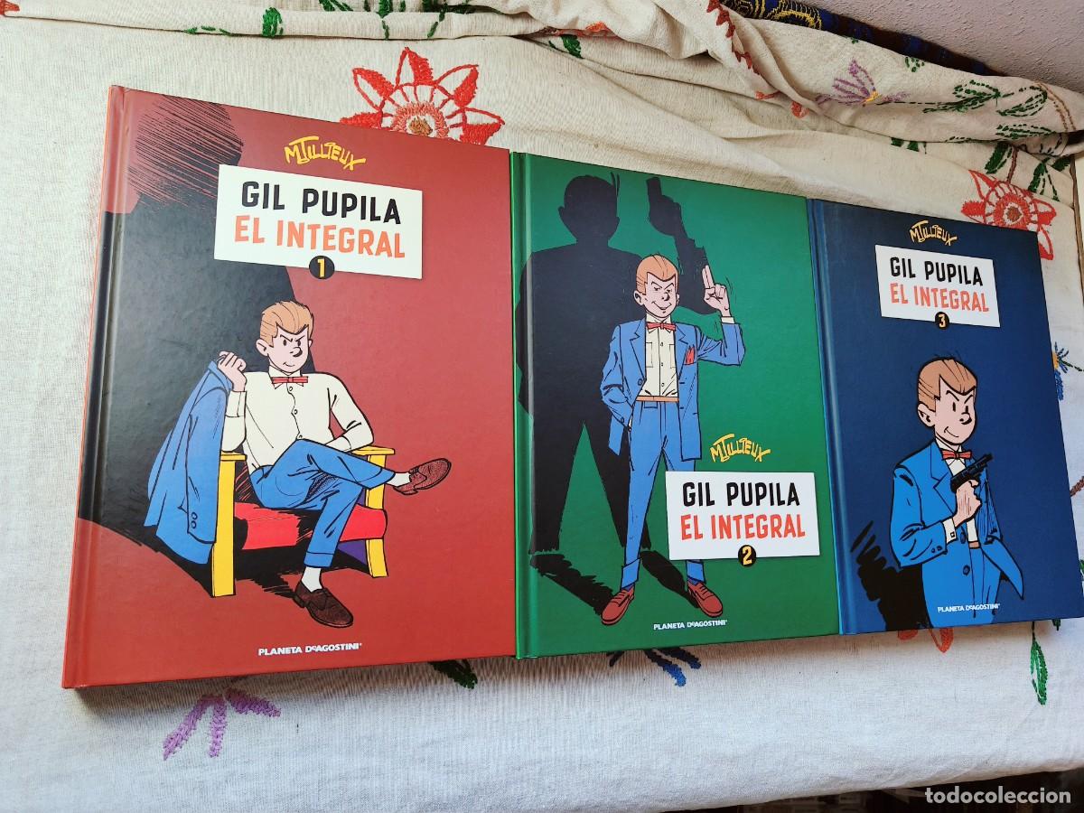 C&oacute;mics: Gil Pupila. El Integral. Tomos 1, 2 y 3. Millieux. Planeta. Edici&oacute;n en tapa dura.