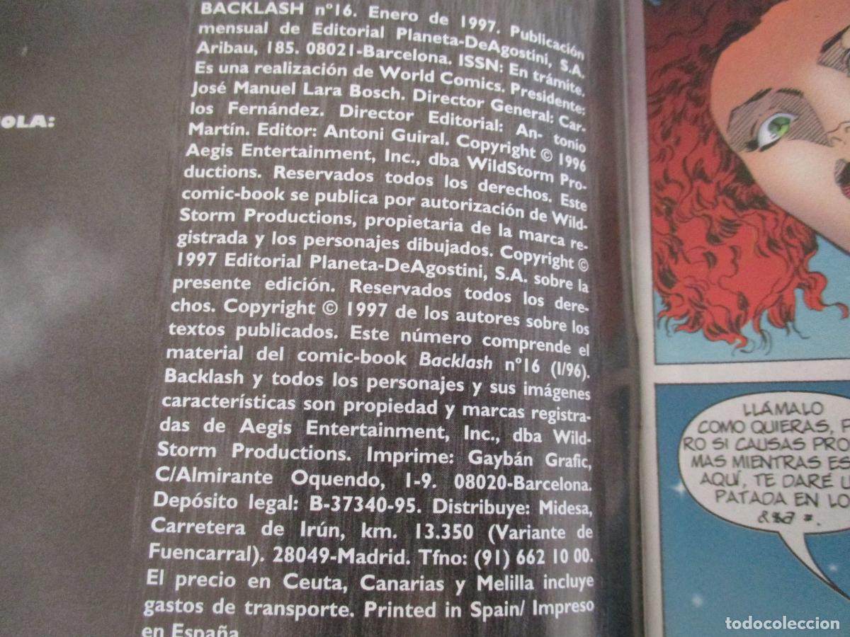 C&oacute;mics: IMAGE- BACKLASH- 1 AL 16-PLANETA. 1997- SON 16 COMICS - Foto 6