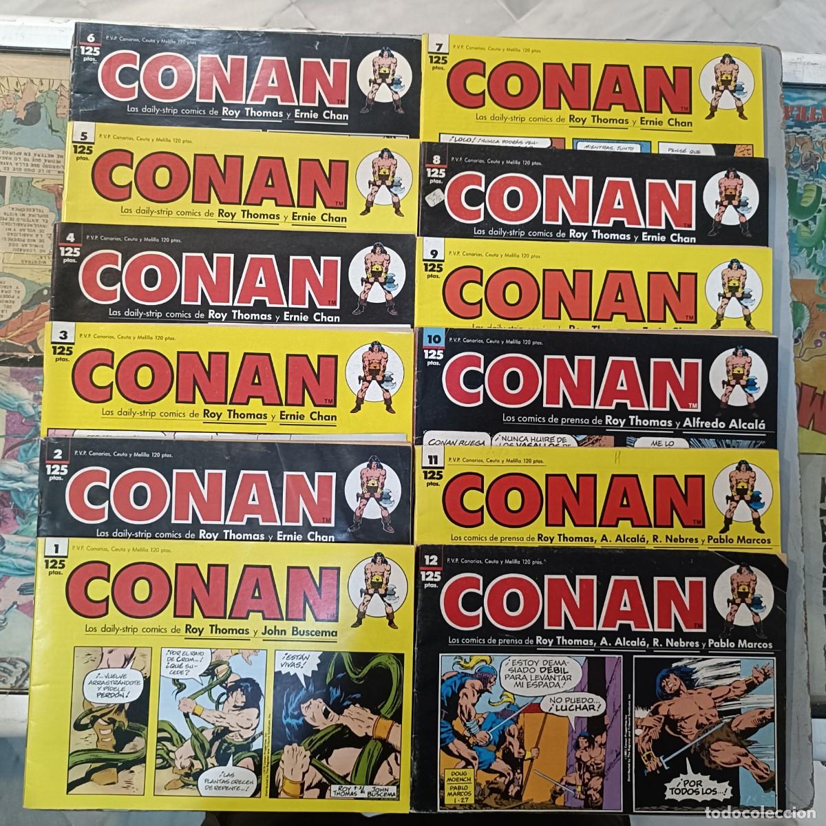 C&oacute;mics: Conan - Los Daily-Strips Comics de Roy Thomas / John Buscema - 12 Ejemplares, Colecci&oacute;n Completa