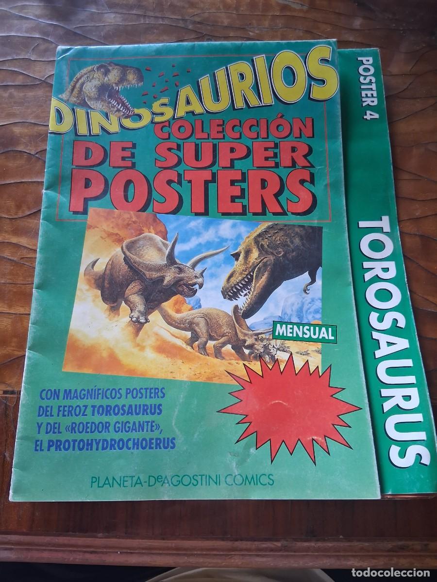 C&oacute;mics: DINOSAURIOS SUPER POSTERS POSTER 4 PLANETA Deagostini Torosaurus Roedor gigante Protohydrochoerus