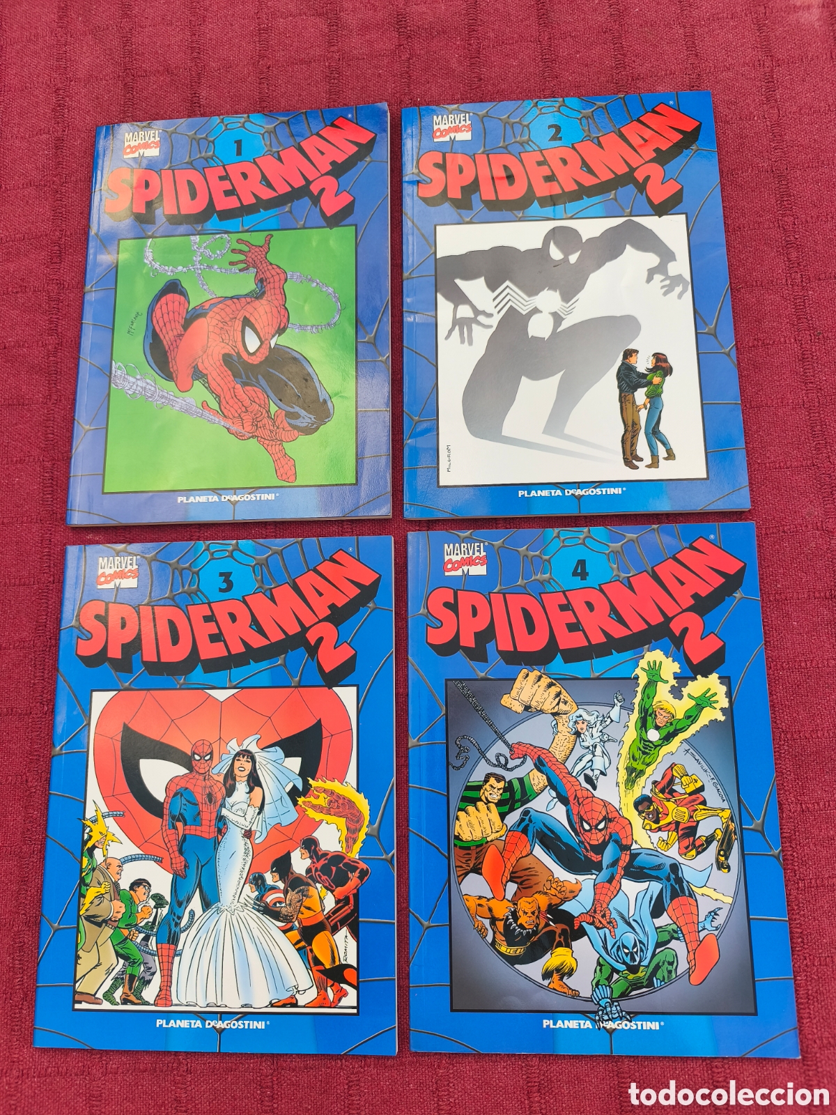 C&oacute;mics: SPIDERMAN 2 PLANETA DEAGOSTINI NUMEROS 1,2,3 Y 4 SPIDERMAN 2 COLECCI&Oacute;N AZUL, BUEN ESTADO