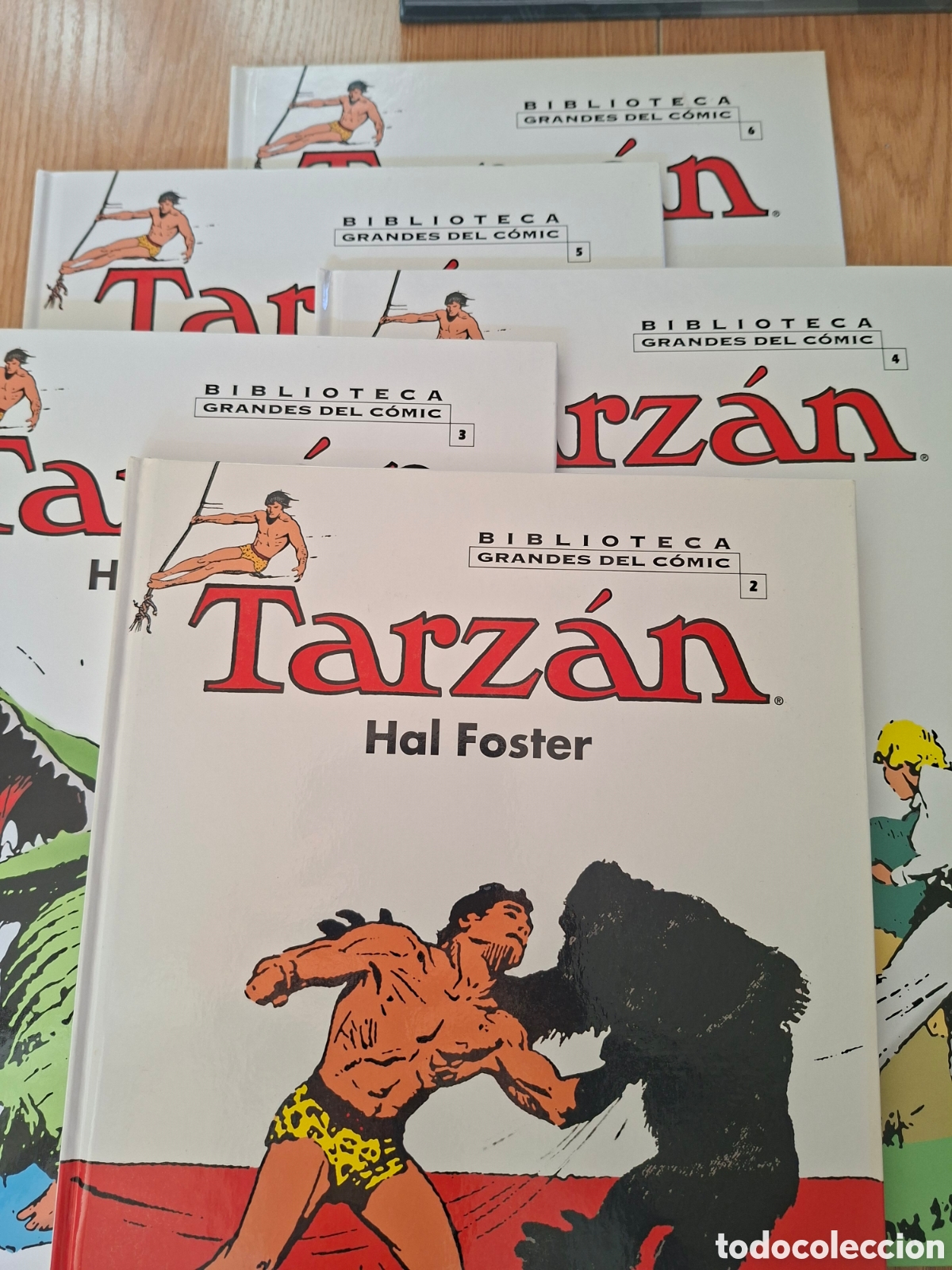 Comics: TARZAN, BIBLIOTECA GRANDES DEL COMIC, 5 volumenes del 2 al 6