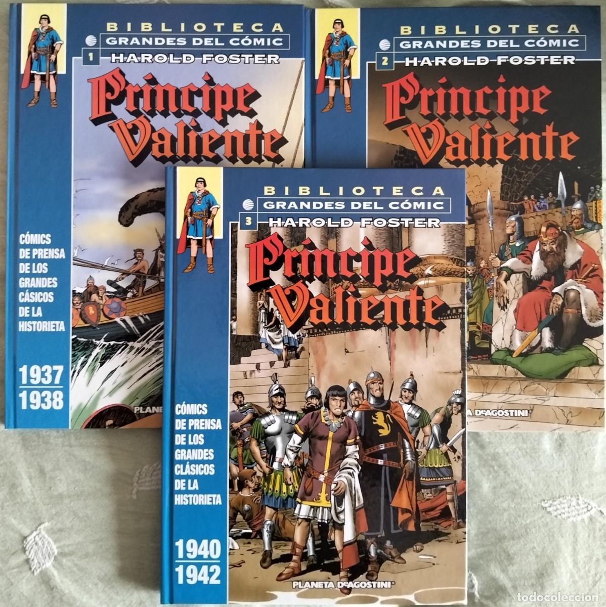 C&oacute;mics: BIBLIOTECA GRANDES DEL C&Oacute;MIC HAROLD FOSTER: Lote PRINCIPE VALIENTE VOL. 1 a 3. PLANETA DE AGOSTINI.