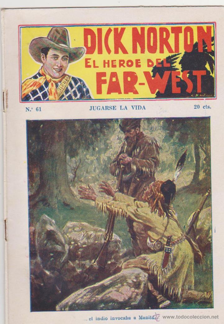 C&oacute;mics: Dick Norton El H&eacute;roe del Far - West n&ordm;  61. Editorial Vecchi A&ntilde;os 20. - Foto 1