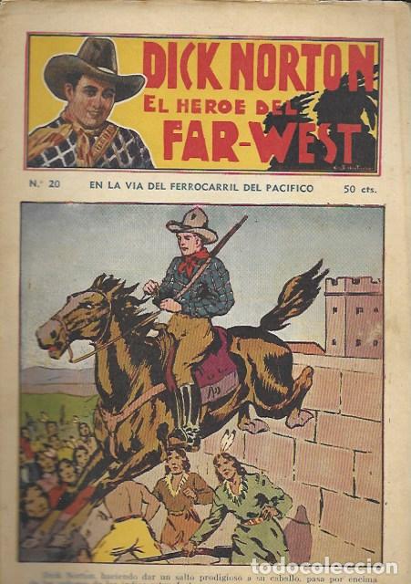 C&oacute;mics: Dick Norton, el h&eacute;roe del Far-West. N&ordm; 20 En la v&iacute;a del ferrocarril del Pac&iacute;fico. Vecchi - Foto 1