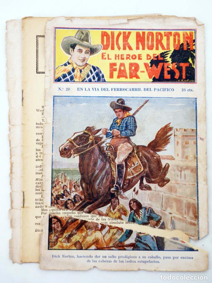 C&oacute;mics: DICK NORTON, EL H&Eacute;ROE DEL FAR WEST 20. EN LA V&Iacute;A DEL FERROCARRIL DEL PAC&Iacute;FICO. Vecchi, Circa 1930 - Foto 1
