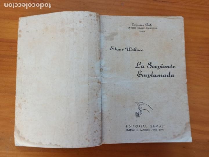 C&oacute;mics: COLECCION RUBI N&ordm; 5 - LA SERPIENTE EMPLUMADA - EDGAR WALLACE - EDITORIAL GEMAS (M2) - Foto 6