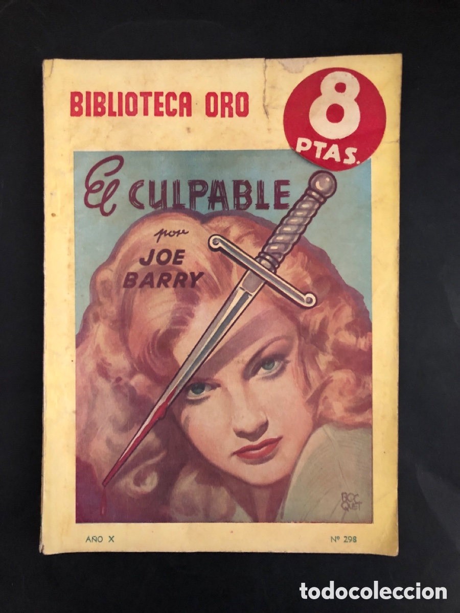 C&oacute;mics: NOVELA BIBLIOTECA ORO N&ordm; 298 EL CULPABLE JOE BARRY - Foto 1