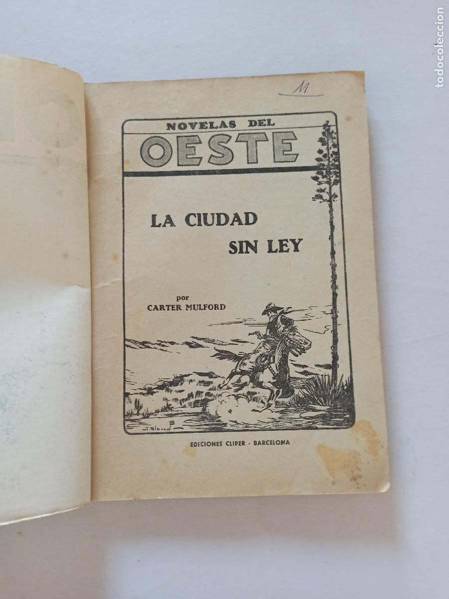 C&oacute;mics: NOVELAS DEL OESTE N&ordm; 3 - LA CIUDAD SIN LEY - CARTER - EDICIONES CLIPER (FI1) - Foto 4