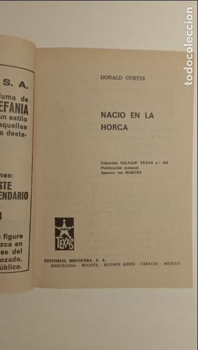 C&oacute;mics: OESTE SALVAJE TEXAS N&ordm; 816 - DONALD CURTIS - NACIO EN LA HORCA - IMPECABLE - Foto 4