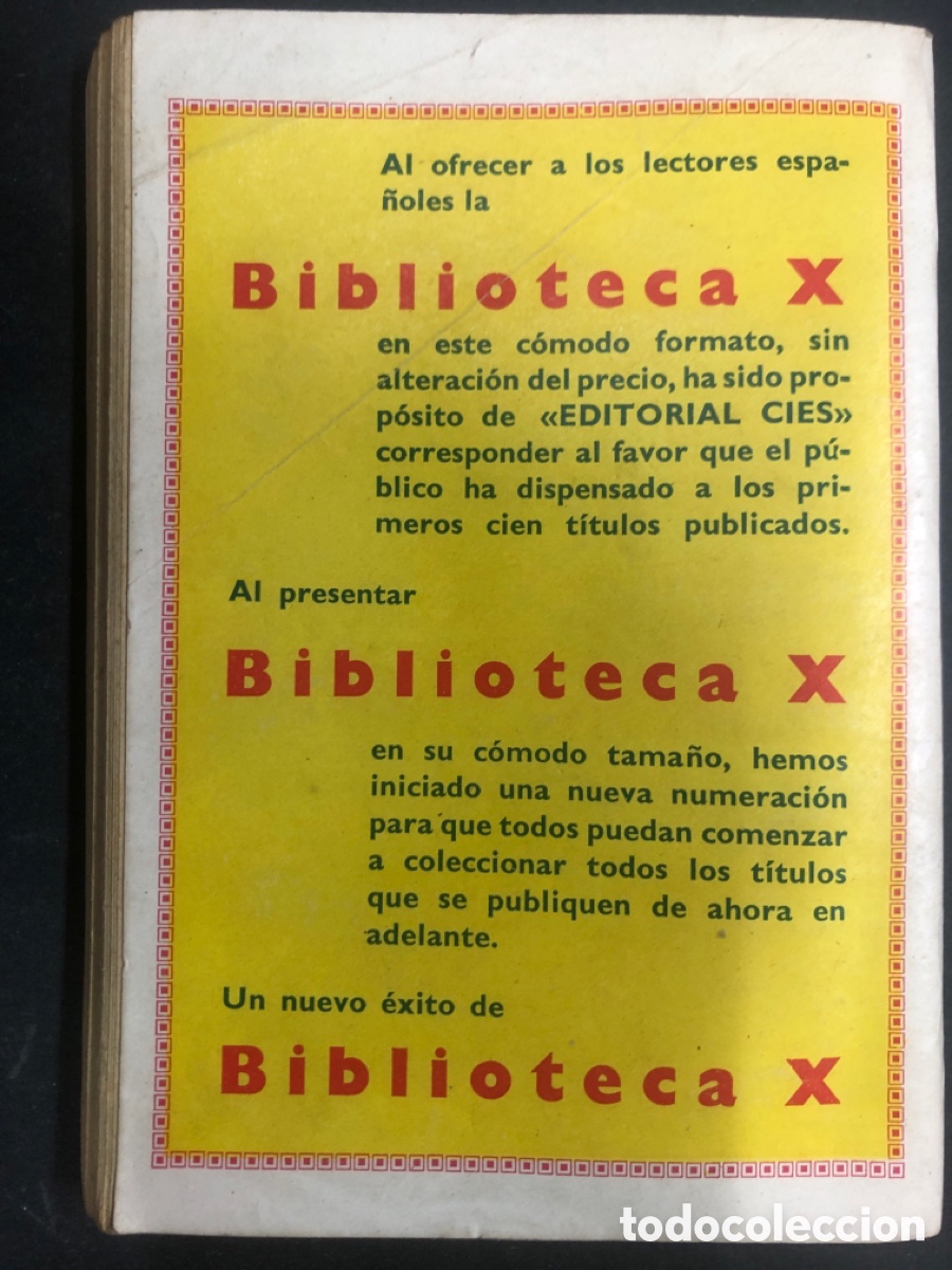 C&oacute;mics: NOVELA BIBLIOTECA X N&ordm; 1 DE LA COLECCION EDITORIAL CIES - Foto 2