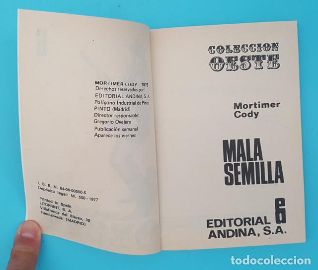 C&oacute;mics: MALA SEMILLA, MORTIMER CODY, OESTE N&ordm; 76, BOLSILIBROS EASA, EDITORIAL ANDINA - Foto 2