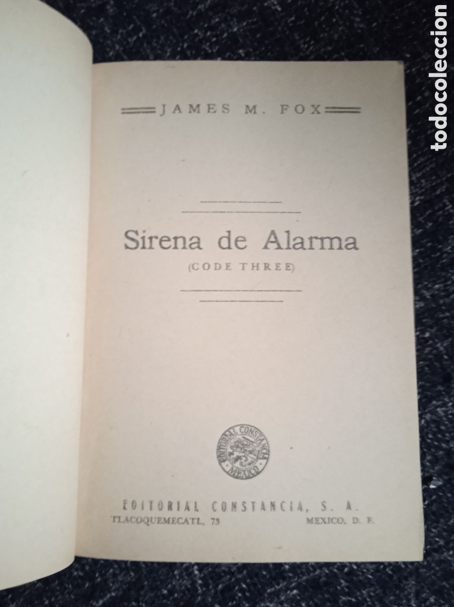 C&oacute;mics: SIRENA DE ALARMA / JAMES M. FOX / - COLECCI&Oacute;N JAGUAR - Foto 2
