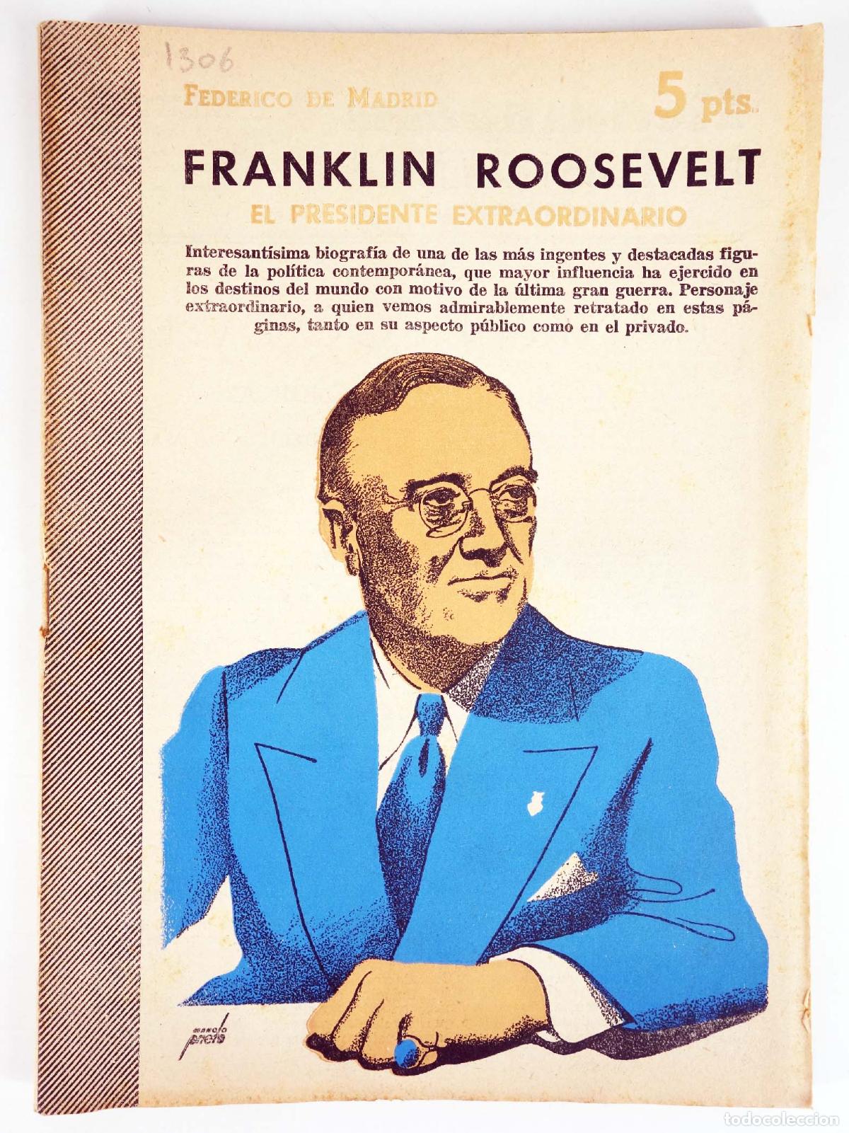 Comics: REVISTA LITERARIA. NOVELAS Y CUENTOS 1306. FRANKLIN ROOSEVELT, EL PRESIDENTE EXTRAORDINARIO (Federic