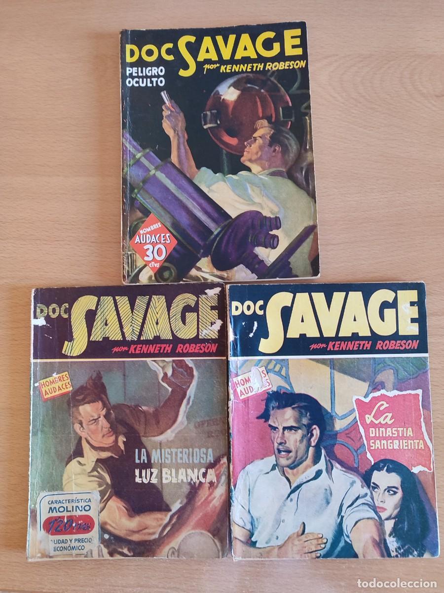 C&oacute;mics: LOTE DE 3 NOVELAS DOC SAVAGE EDITORIAL MOLINO ARGENTINA - Foto 1
