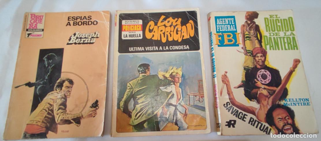 C&oacute;mics: 3 NOVELAS, POLICIACAS BRUGUERA, LA HUELLA Y AGENTE FEDERAL FBI