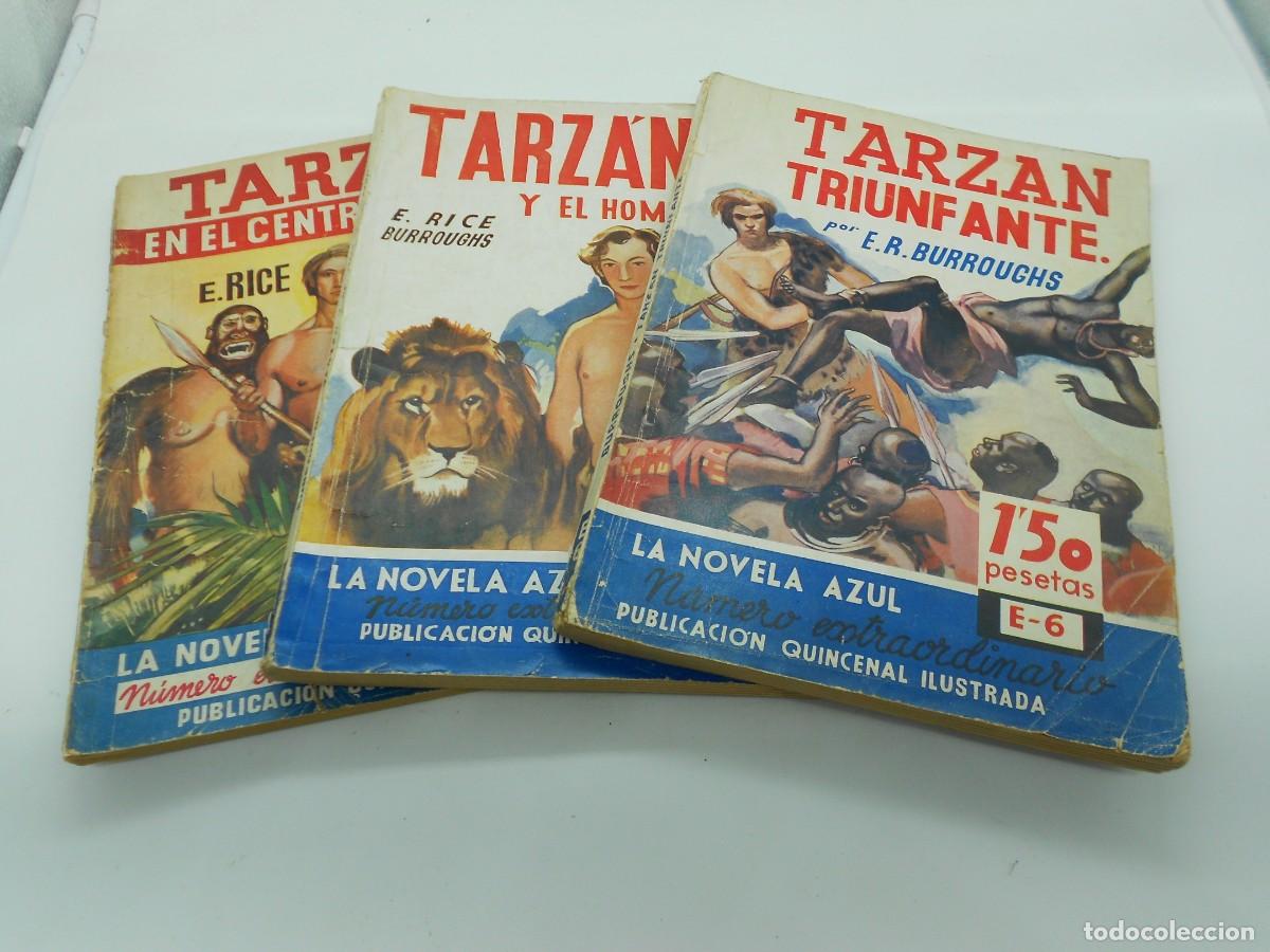 C&oacute;mics: 3 novelas tarzan la novela azul 1935-1936 editorial juventud