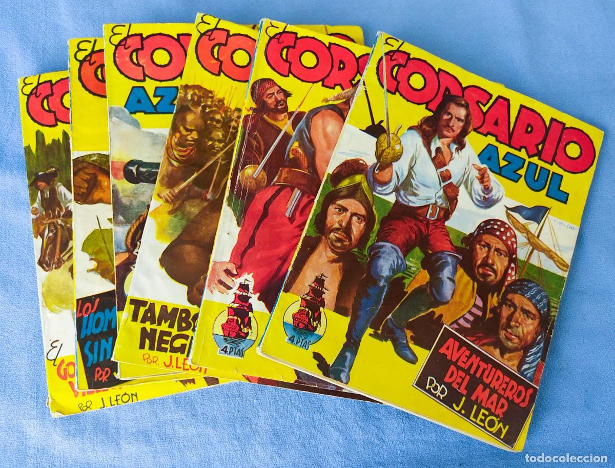 C&oacute;mics: LOTE 6 EJEMPLARES DE EL CORSARIO AZUL A&Ntilde;OS 40 TODOS 1&ordf; EDICION
