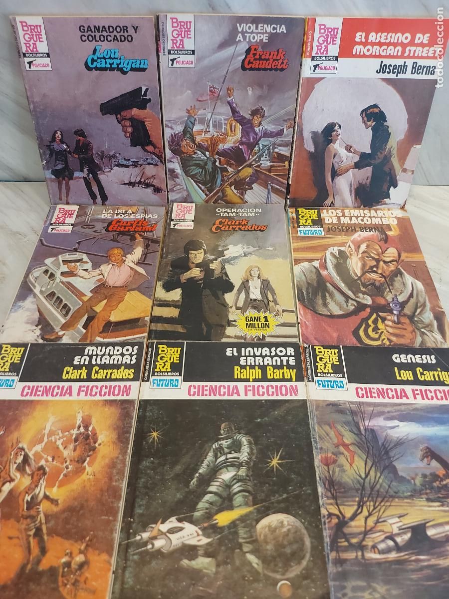 C&oacute;mics: LOTE 9 BOLSILIBROS BRUGUERA | POLICIACO Y FUTURO | CARRIGAN, BERNA, CARRADOS, BARBY, GARLAND
