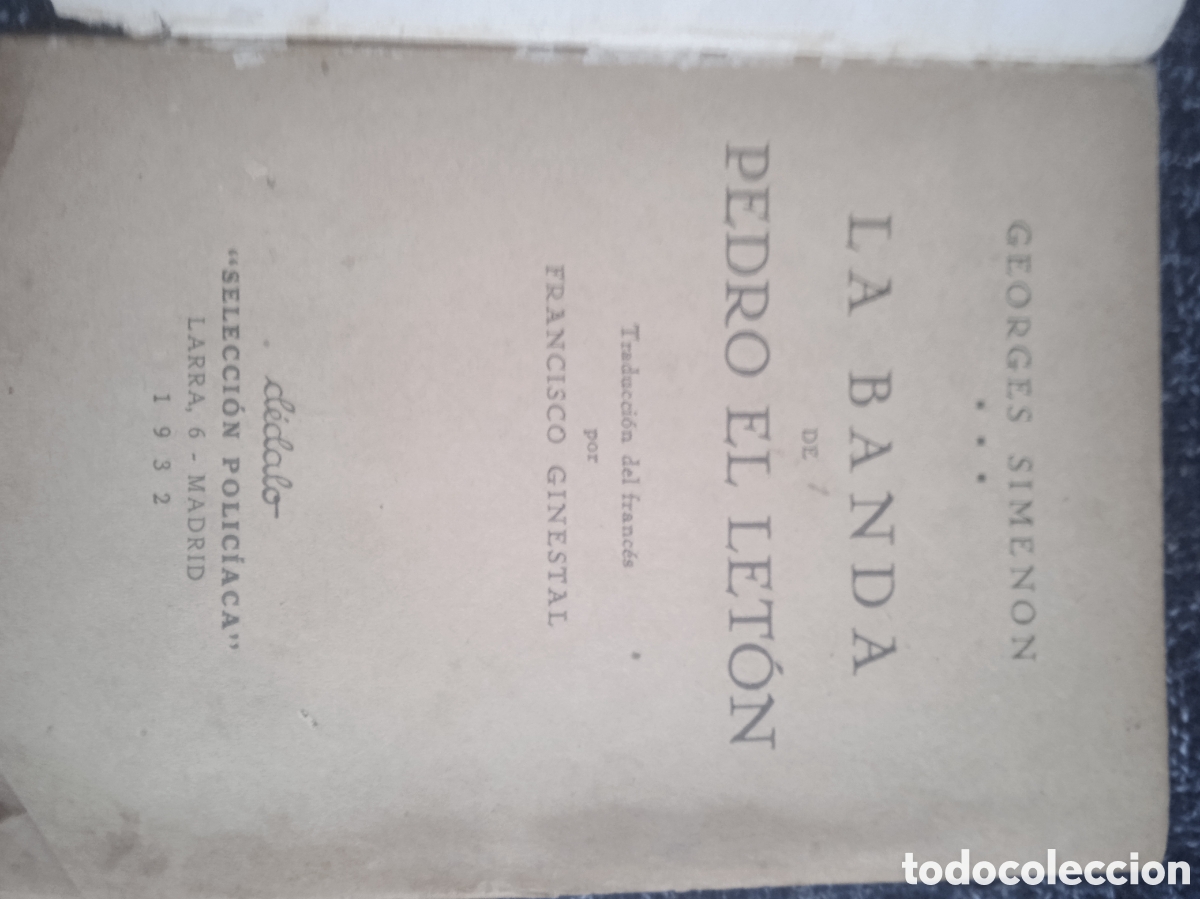 C&oacute;mics: LA BANDA DE PEDRO EL LETON / GEORGES SIMENON - Foto 2
