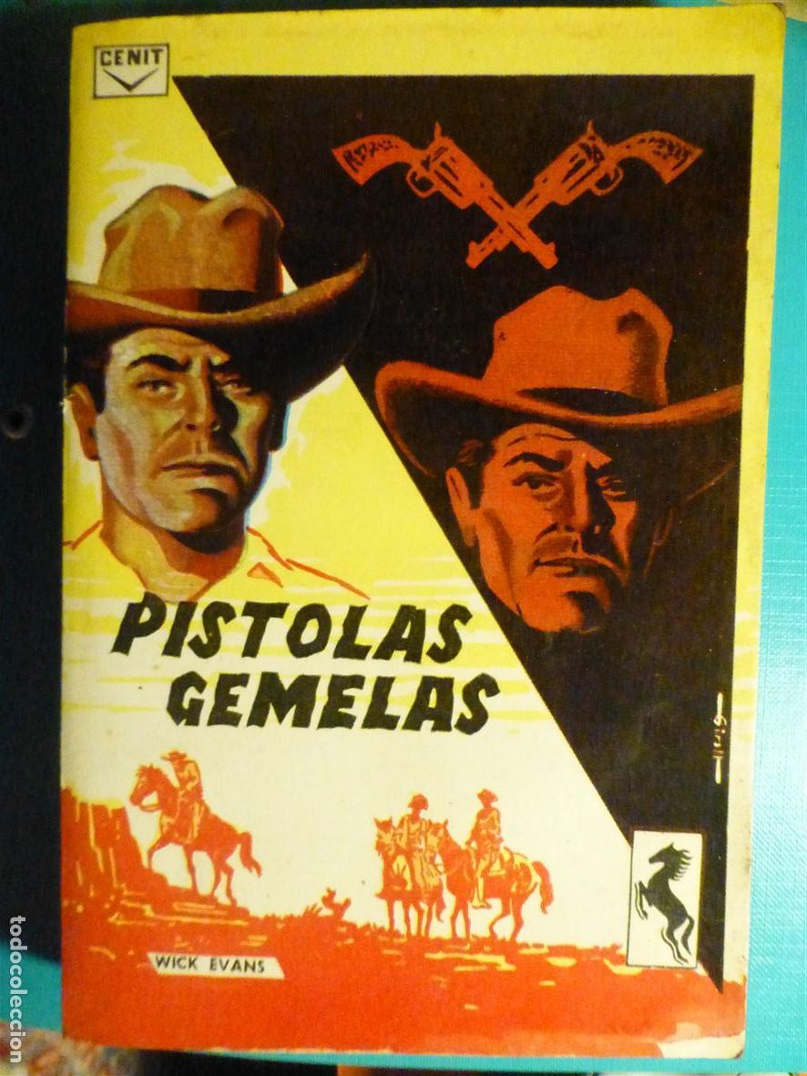 C&oacute;mics: Novela Pulp Wick Evans - Pistolas Gemelas - Selecciones del Oeste n&ordm; 25 - Ed. Cenit 1962