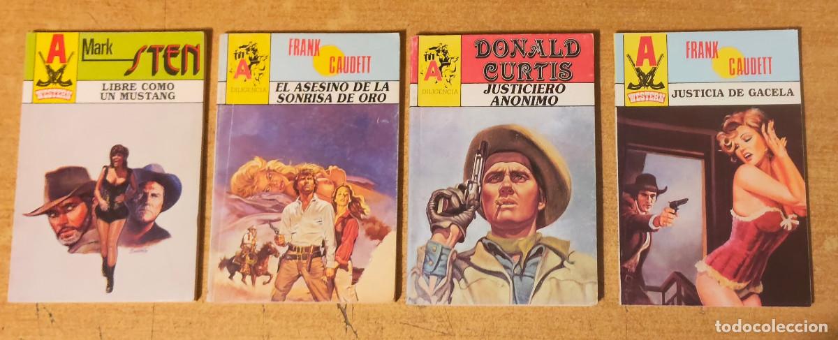 C&oacute;mics: 4 bolsilibros Mark sten / Frank Caudett / donald Curtis - A western - Ed. Astri n&uacute;m - Como nuevos