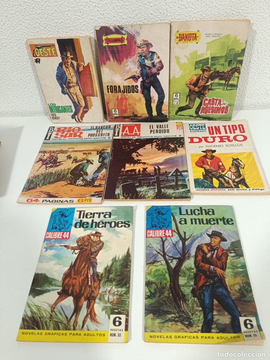 C&oacute;mics: CALIBRE 44, RIO SUR, DAKOTA, TRAMPAS... LOTE DE 8 NOVELAS GRAFICAS DEL OESTE. VER DESCRIPCION. LOTE9