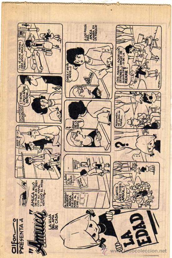 C&oacute;mics: Amuca la hija del ama de Casa en La Edad. Ilustrador Alfonso. - Foto 1